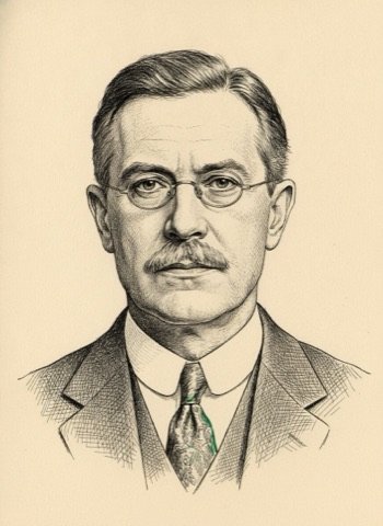 Ink portrait of Claude Hopkins
