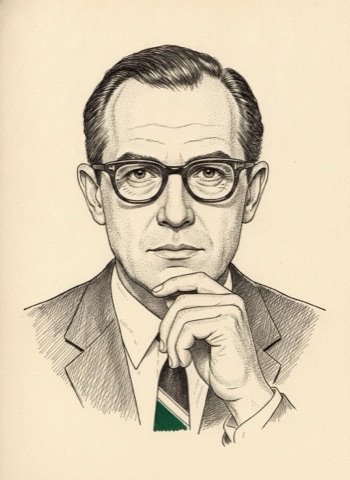 Ink portrait of Eugene Schwartz